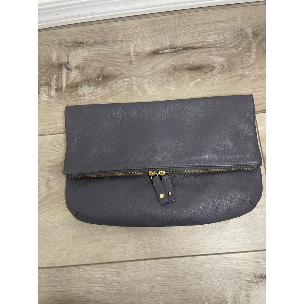 Talbots gray fold over clutch - Picture 4 of 12